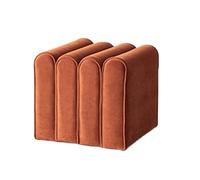 KRXSOBNV Armario Zapatero, Armario Sofá Taburete Otomano Banco con Asiento Acolchado de Ventana Terciopelo for Salón Sala Estar(Orange,45X44X40cm)