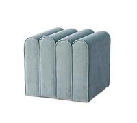 KRXSOBNV Armario Zapatero, Armario Sofá Taburete Otomano Banco con Asiento Acolchado de Ventana Terciopelo for Salón Sala Estar(Light Blue,45X44X40cm)