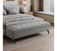 KRXSOBNV Armario Zapatero, Banco de Almacenamiento con Asiento Acolchado, Banco Cuero for el Extremo la Cama, otomano Patas(Light Gray,100X45X42cm)