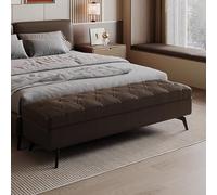 KRXSOBNV Armario Zapatero, Banco de Almacenamiento con Asiento Acolchado, Banco Cuero for el Extremo la Cama, otomano Patas(Dark Curry,80X45X42cm)