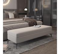 KRXSOBNV Armario Zapatero, Banco de Almacenamiento otomano Entrada con Asiento, Cuero for el Extremo la Cama Patas(Light Gray,120X45X45cm)