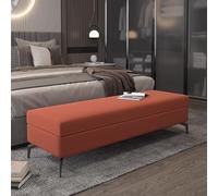 KRXSOBNV Armario Zapatero, Banco de Almacenamiento otomano Entrada con Asiento, Cuero for el Extremo la Cama Patas(Orange,60X45X45cm)