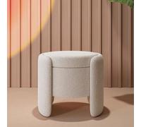 KRXSOBNV Armario Zapatero, Banco de Terciopelo for el Extremo la Cama con Asiento, Entrada a Sala Estar Almacenamiento, Banco otomano(White,48X48X42cm)