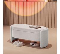KRXSOBNV Armario Zapatero, Banco de Terciopelo for el Extremo la Cama con Asiento, Entrada a Sala Estar Almacenamiento, Banco otomano(White,100X48X42cm)