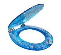 KRXSOBNV Asiento Inodoro, Asientos de Inodoro for inodoros estándar Cierre Lento, Nunca se aflojan, adaptan al baño, Centro Comercial Familiar(Blue a)