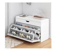 KRXSOBNV Banco de Almacenamiento de Zapatos con Zapatero Oculto, Zapatero tapizado de PU, Mueble Organizador de Zapatos de Entrada Moderno for niños y Adultos(White,80CM)