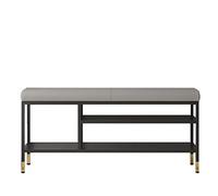 KRXSOBNV Banco de Almacenamiento de Zapatos, Organizador de Zapatos, Zapatero, con Almacenamiento y Asientos, for Sala de Estar, Dormitorio, Extremo de la Cama, Pasillo(Grey+Black)