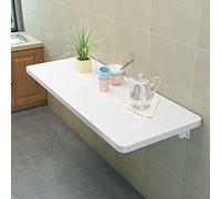 KRXSOBNV Banco de Trabajo Plegable de Pared Blanco con Soportes for cobertizo de Garaje al Aire Libre/Oficina en casa/lavandería/Mesa de Comedor de Cocina(80x40cm/31inchx16inch)