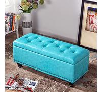 KRXSOBNV Banco Otomano De Almacenamiento Banco De Extremo De Cama De Cuero De PU - Reposapiés Multifunción Modernos, for Sala De Estar De Dormitorio,Reposapiés(Sky Blue,80x40x45cm(31x16x18inch))