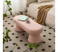 KRXSOBNV Banco tapizado Moderno - Mesa de Centro Rectangular for Dormitorio, Sala de Estar, Entrada - Reposapiés de Banco de Cama de Piel sintética for Pasillo,Reposapiés(Pink)