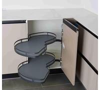 KRXSOBNV, Bandeja oscilante de cierre suave de 2 niveles con bandeja antideslizante Gabinete de cocina giratorio de altura ajustable Estante de almacenamiento extraíble de esquina ciega Adecuado for g