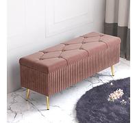 KRXSOBNV Baúl tapizado de Felpa for Almacenamiento,Banco de Zapatos de Entrada Moderno,Taburete Acolchado for reposapiés for Dormitorio y Sala de Estar(Pink,90x40x45cm(35x16x18inch))