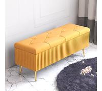 KRXSOBNV Baúl tapizado de Felpa for Almacenamiento,Banco de Zapatos de Entrada Moderno,Taburete Acolchado for reposapiés for Dormitorio y Sala de Estar(Yellow,100x40x45cm(39x16x18inch))
