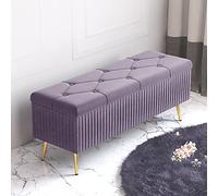 KRXSOBNV Baúl tapizado de Felpa for Almacenamiento,Banco de Zapatos de Entrada Moderno,Taburete Acolchado for reposapiés for Dormitorio y Sala de Estar(Purple,60x40x45cm(24x16x18inch))