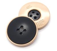 KRXSOBNV Botones. Botones de Costura Decorativos, 6 Piezas, Botones Metal Resina con 4 Agujeros for Ropa, Abrigo, Traje, Accesorios Hechos a Mano, Color Negro, 23 mm(Black,20mm)