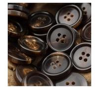 KRXSOBNV Botones. Botones de Costura Decorativos, Juego 12 Botones Cuerno Genuino for Traje, Chaqueta, Abrigo, marrón Claro, Negro, Oscuro, 15-30 mm, Accesorios(Dark Brown,25mm (12pcs))