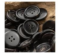 KRXSOBNV Botones. Botones de Costura Decorativos, Juego 12 Botones Cuerno Genuino for Traje, Chaqueta, Abrigo, marrón Claro, Negro, Oscuro, 15-30 mm, Accesorios(Black,15mm (12pcs))