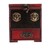 KRXSOBNV Caja de joyas antigua, Caja de almacenamiento joyas madera vintage, caja tesoro decorativa hecha a mano