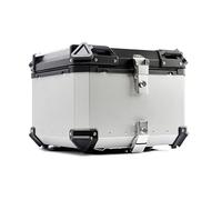 KRXSOBNV. Caja superior de aluminio for motocicleta, 100L, 80L, 65L, 55L, 45L, 36L, 28L, caja trasera for motocicleta, maletero, equipaje, caja superior for almacenar casco .Portaequipajes(Silver,100L