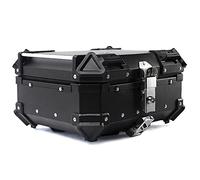 KRXSOBNV. Caja Superior de Aluminio for Motocicleta, 100L, 80L, 65L, 55L, 45L, 36L, 28L, Caja Trasera for Motocicleta, Maletero, Equipaje, Caja Superior for almacenar Casco .Portaequipajes(Black,80L)
