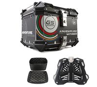 KRXSOBNV. Caja Superior for Motocicleta, 28L, 36L, 45L, 55L, 65L, 80L, 100L, Caja de Almacenamiento con Cerradura, Caja Trasera, Sistema de liberación rápida de Aluminio .Portaequipajes(E 45L)