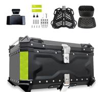 KRXSOBNV. Caja Trasera for Motocicleta con Cerradura de Seguridad, Caja Superior de Aluminio for Almacenamiento de Casco, Caja de Equipaje .Portaequipajes(White,65L)