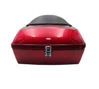 KRXSOBNV. Caja Trasera for Motocicleta-Estuche de Almacenamiento for Casco, con Respaldo y Estante, for Touring Cruiser-Caja de Equipaje Duradera for Motocicleta .Portaequipajes(Red,Without Shelf)