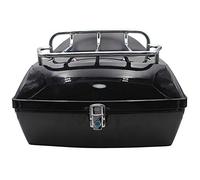KRXSOBNV. Caja Trasera for Motocicleta-Estuche de Almacenamiento for Casco, con Respaldo y Estante, for Touring Cruiser-Caja de Equipaje Duradera for Motocicleta .Portaequipajes(Black,with Shelf)