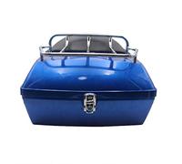 KRXSOBNV. Caja Trasera for Motocicleta-Estuche de Almacenamiento for Casco, con Respaldo y Estante, for Touring Cruiser-Caja de Equipaje Duradera for Motocicleta .Portaequipajes(Blue,with Shelf)