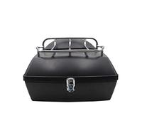 KRXSOBNV. Caja trasera for motocicleta-estuche de almacenamiento for casco, con respaldo y estante, for Touring Cruiser-caja de equipaje duradera for motocicleta .Portaequipajes(Matte Black,With shelf