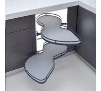 KRXSOBNV, Cajón extraíble de esquina ciega for gabinetes de cocina for gabinetes de 900 mm a 1000 mm, unidad de esquina ciega de cocina, estante doble giratorio, cada bandeja se abre de forma independ