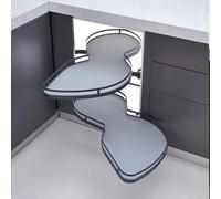 KRXSOBNV, Cajón extraíble de esquina ciega for gabinetes de cocina for gabinetes de 900 mm a 1000 mm, unidad de esquina ciega de cocina, estante doble giratorio, cada bandeja se abre de forma independ