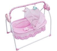 KRXSOBNV, Cama Mecedora for Bebé, Extraíble Liviana, Cuna Dormir con Mosquitera/Control Remoto/Reproductor de Música,Azul ，Cuna(Pink)