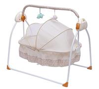 KRXSOBNV, Cama Mecedora for Bebé, Extraíble Liviana, Cuna Dormir con Mosquitera/Control Remoto/Reproductor de Música,Azul ，Cuna(Khaki)