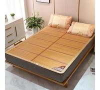 KRXSOBNV, Colchón Fresco colchón de 1,8 m, Estera de Paja for Cama, Estera de Seda de Hielo Plegable de Doble Cara, Estera de bambú de Lujo de Verano de 1,2 m sin Fundas de Almohada,Colchonetas para