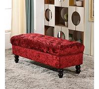 KRXSOBNV Cómoda Acolchada con Tapa, Banco con Almacenamiento de Zapatos, Adecuado for Dormitorio(Dark Red,80x45x45cm(31x18x18inch))