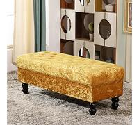 KRXSOBNV Cómoda Acolchada con Tapa, Banco con Almacenamiento de Zapatos, Adecuado for Dormitorio(Golden,80x45x45cm(31x18x18inch))