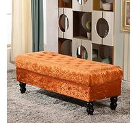 KRXSOBNV Cómoda Acolchada con Tapa, Banco con Almacenamiento de Zapatos, Adecuado for Dormitorio(Orange,60x45x45cm(24x18x18inch))