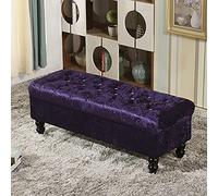 KRXSOBNV Cómoda Acolchada con Tapa, Banco con Almacenamiento de Zapatos, Adecuado for Dormitorio(Purple,80x45x45cm(31x18x18inch))