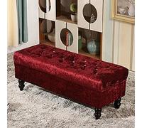 KRXSOBNV Cómoda Acolchada con Tapa, Banco con Almacenamiento de Zapatos, Adecuado for Dormitorio(Wine Red,90x45x45cm(35x18x18inch))