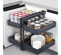 KRXSOBNV, con 4 estantes, Altura Ajustable, guía de amortiguación Resistente, gabinete de Esquina, Almacenamiento for gabinete de Cocina, Apertura ≥ 15 Pulgadas ，Organizador de Esquina para Cocina
