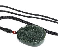 KRXSOBNV El collar del viento, Collar con colgante de jade hetiano gema natural