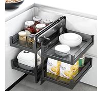 KRXSOBNV, Estante for especias con placa inferior de acero, gabinete resistente, organizador de almacenamiento extraíble, latas, frascos, botes, ollas, sartenes, for gabinete de apertura de ≥ 15 pulga