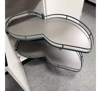KRXSOBNV, Estante Giratorio de 2 Niveles, Sistema de Bloqueo silencioso de Altura Ajustable, Adecuado for gabinetes de 36 pulgadas/900 mm ,Organizador de Esquina para Cocina(Right)