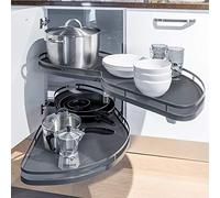 KRXSOBNV, Estantería extraíble for Esquina ciega de Cocina, Organizador, Bandeja oscilante de 2 Niveles for gabinete de 900-1000mm ，Organizador de Esquina para Cocina(Grey)