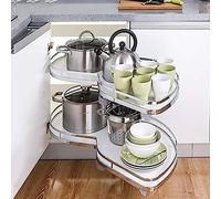 KRXSOBNV, Estantería extraíble for Esquina ciega de Cocina, Organizador, Bandeja oscilante de 2 Niveles for gabinete de 900-1000mm ，Organizador de Esquina para Cocina
