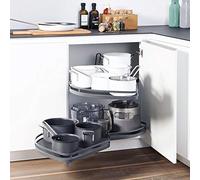 KRXSOBNV, Estantería extraíble for Esquina ciega de Cocina, Organizador, Bandeja oscilante de 2 Niveles for gabinete de 900-1000mm ，Organizador de Esquina para Cocina