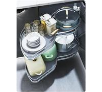 KRXSOBNV, Estantería extraíble for esquina ciega de cocina, organizador, cierre suave, carrusel, estante for especias, gabinetes con base de esquina, bandeja de almacenamiento, Left open-1000mm ,Organ