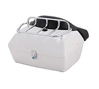 KRXSOBNV. Estuche de Almacenamiento Duradero for Casco, Respaldo for Touring Cruiser, baúl de Equipaje for Motocicleta .Portaequipajes(White,with Shelf)