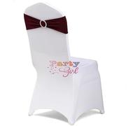 KRXSOBNV, Fajas for sillas, Banda for Silla, Banda de Licra, Lazo con Hebilla for Cubierta de Silla, Evento, Fiesta, decoración de Hotel, 10 Uds.,Fajín para Silla(Black)